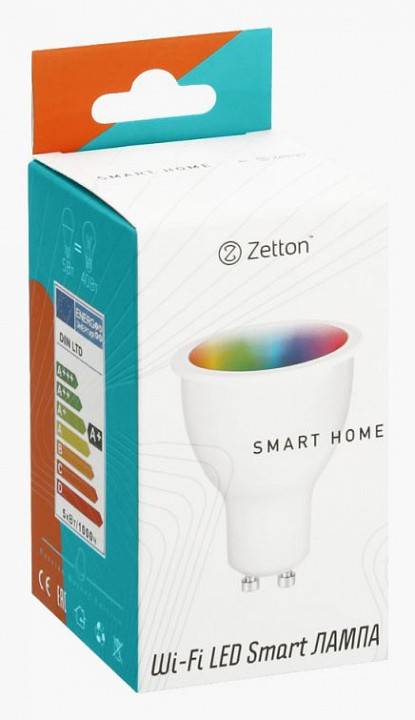 Умная светодиодная лампа Zetton Smart Wi-Fi Bulb GU10 5 Вт 6500 K ZTSHLBRGBGU101RU