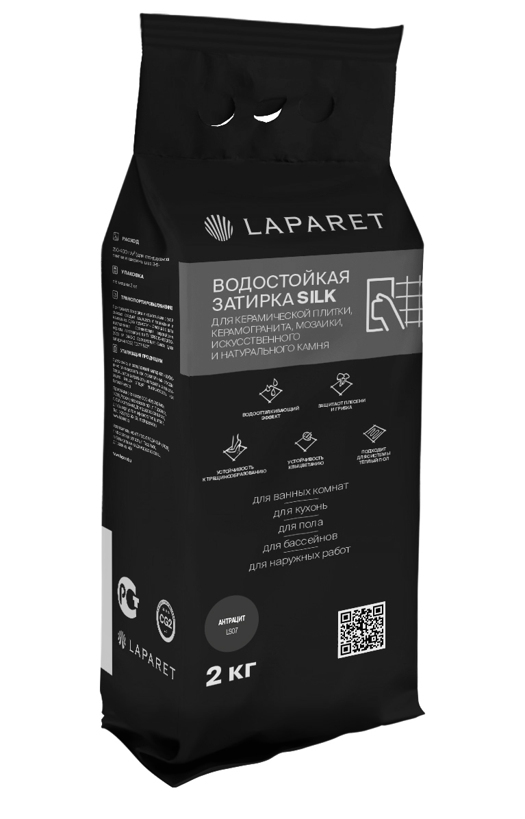 Затирка водостойкая Laparet Silk серый 2 кг х9999292890