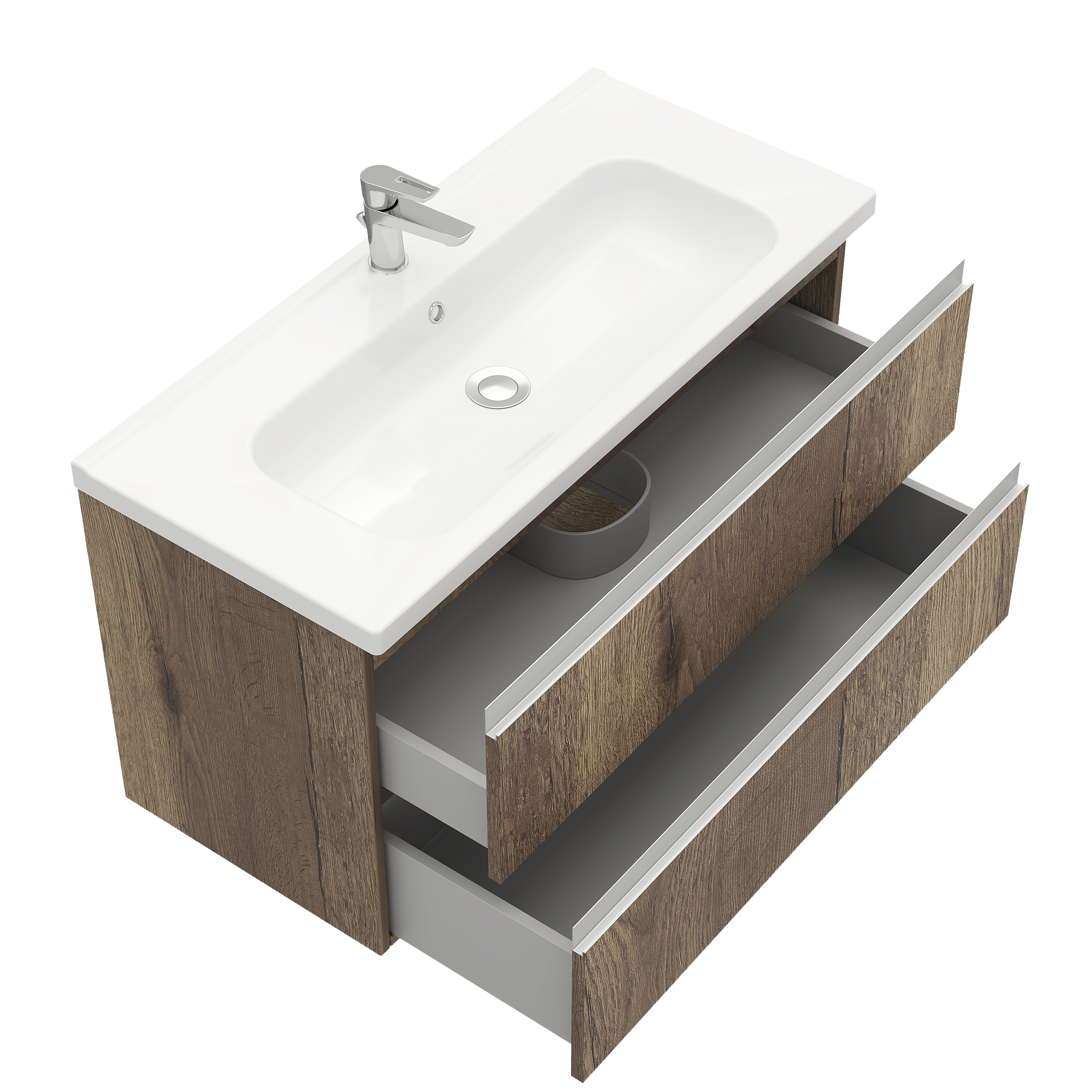 Тумба под раковину подвесная Laparet ELECTRA 100 для раковины Creavit Ideal 100 дуб Рока LE-WCAB-100-222