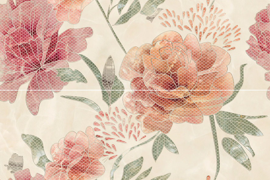 Панно Europa Ceramica Rose Atica 50х75 см (из 2 плиток) х9999030088