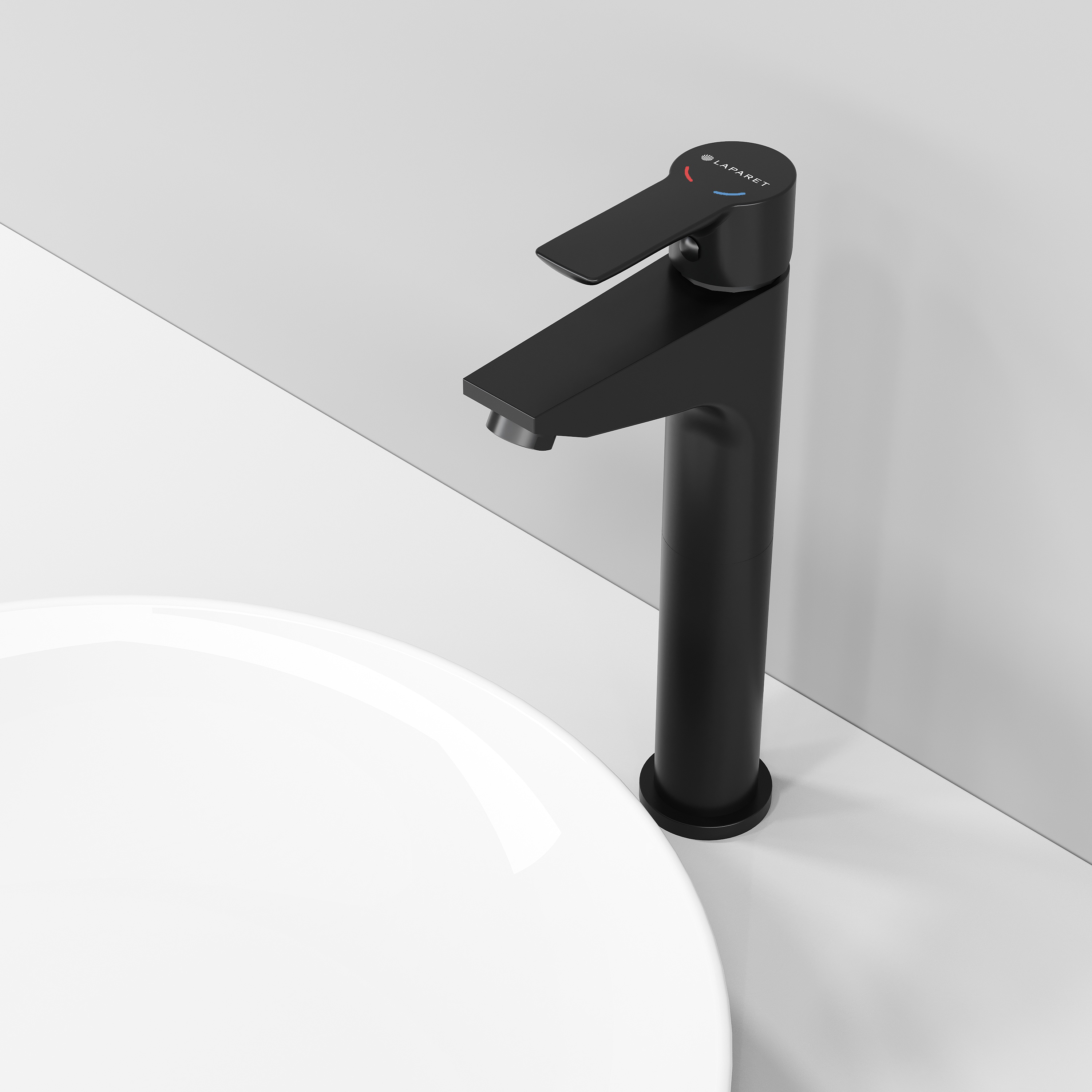 Смеситель для раковины Laparet Alamera высокий черный N2016229LPT