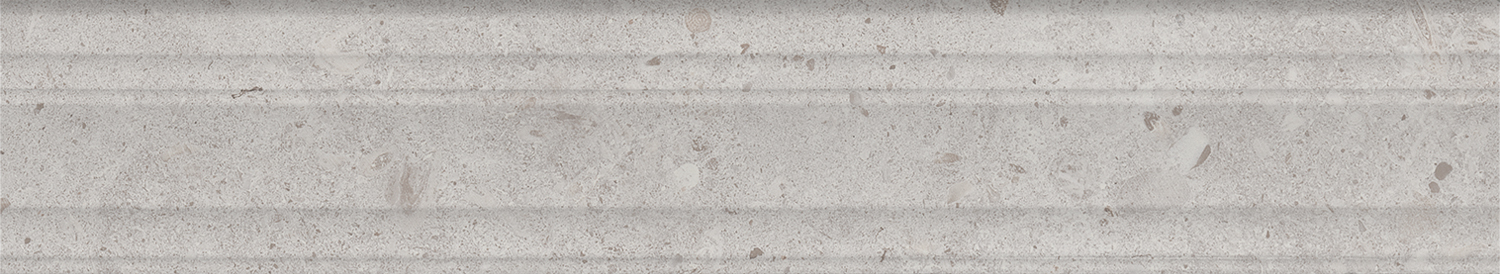Бордюр Kerama Marazzi Риккарди серый светлый матовый структура обрезной 40х7,3 см BLF010R
