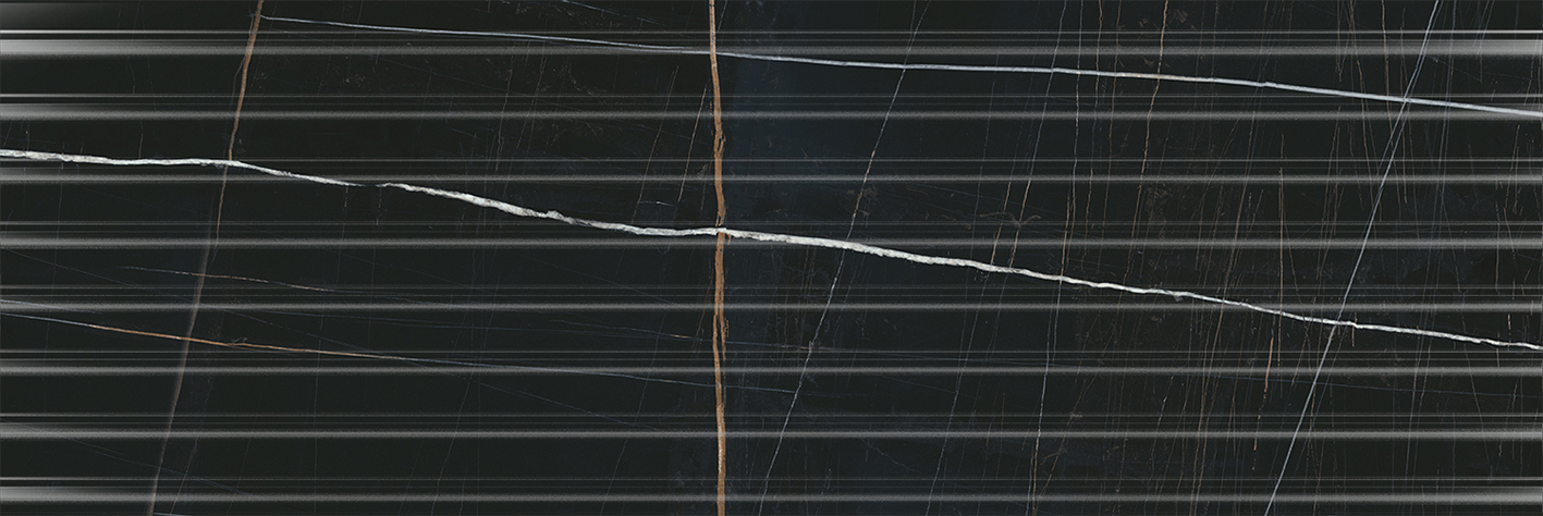 Плитка настенная Kerama Marazzi Греппи черный структура обрезной 40х120 см 14035R