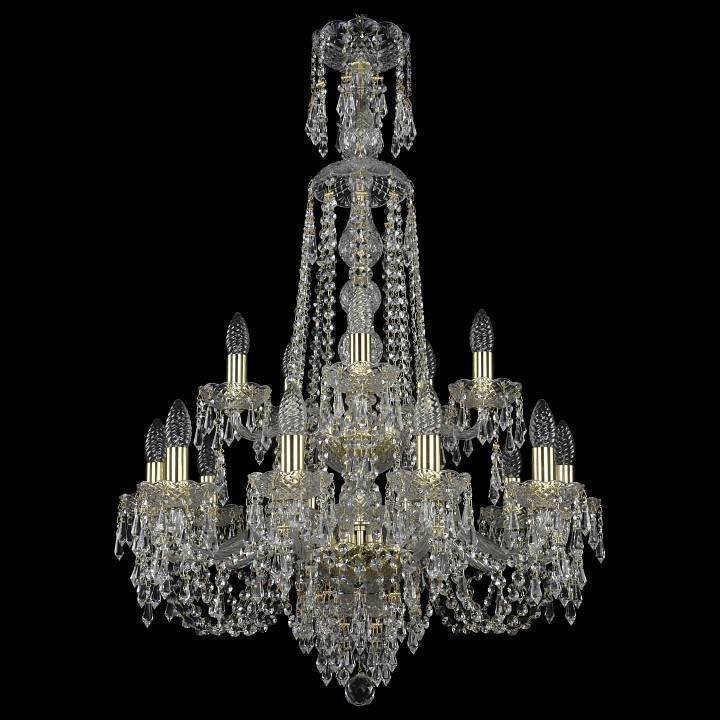 Подвесная люстра Bohemia Art Classic 11.23 15 ламп двухъярусная XL-95 11.23.10+5.220.2d.XL-95.Gd.Dr