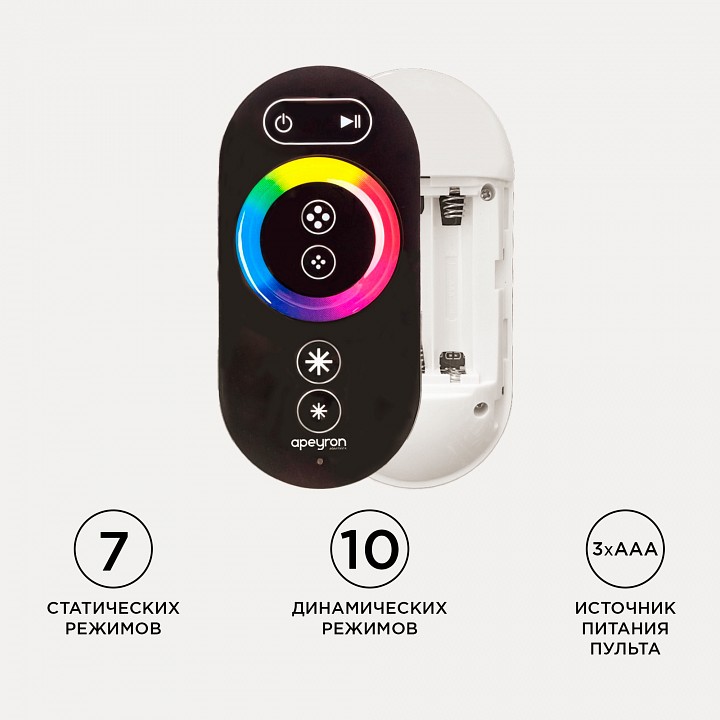 Контроллер-регулятор цвета RGB с пультом ДУ Apeyron Electrics  04-03(288)