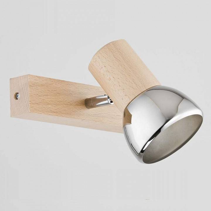 Спот Alfa Santo 1хE27 хром дерево 24240