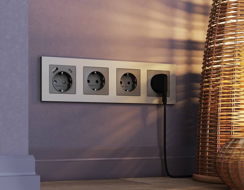 Рамка на 4 поста Ambrella Volt Techno AF220504