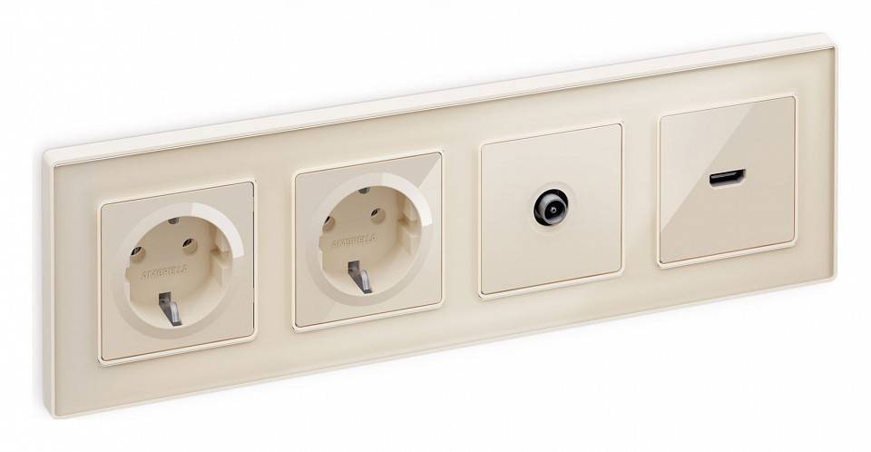 Накладка для розетки с заземлением Ambrella Volt Quant AP3060