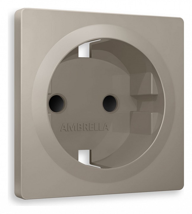 Накладка для розетки с заземлением и со шторками Ambrella Volt Quant AP3670