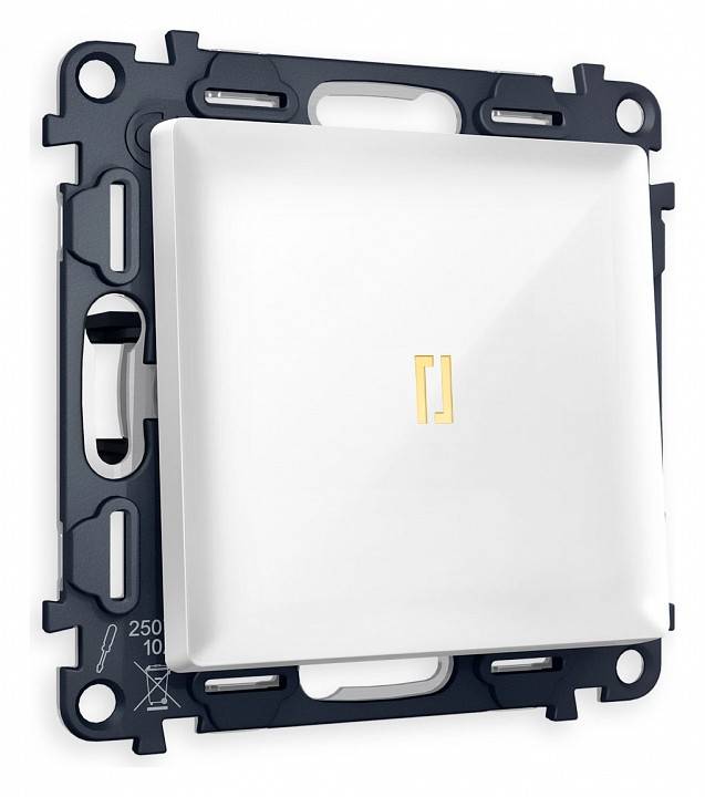 Выключатель одноклавишный с подсветкой без рамки Ambrella Volt Quant MA102010