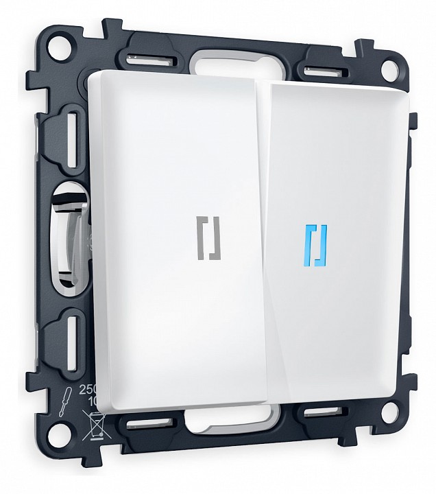 Выключатель проходной двухклавишный с подсветкой Ambrella Volt Quant MA124040