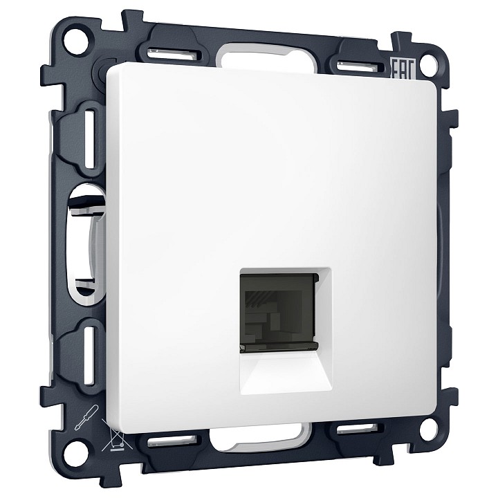 Розетка Ethernet RJ-45 и со шторками, без рамки Ambrella Volt ALFA MA132005