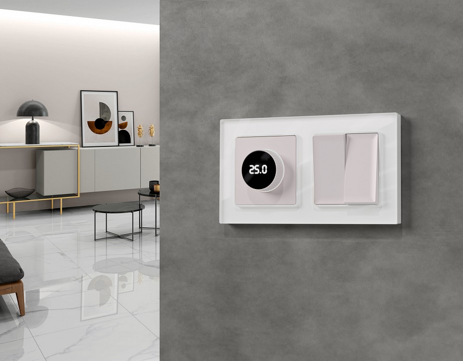 Выключатель перекрестный двухклавишный без рамки Ambrella Volt MA MA203030