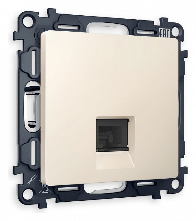 Розетка Ethernet RJ-45 и со шторками, без рамки Ambrella Volt Quant MA332010