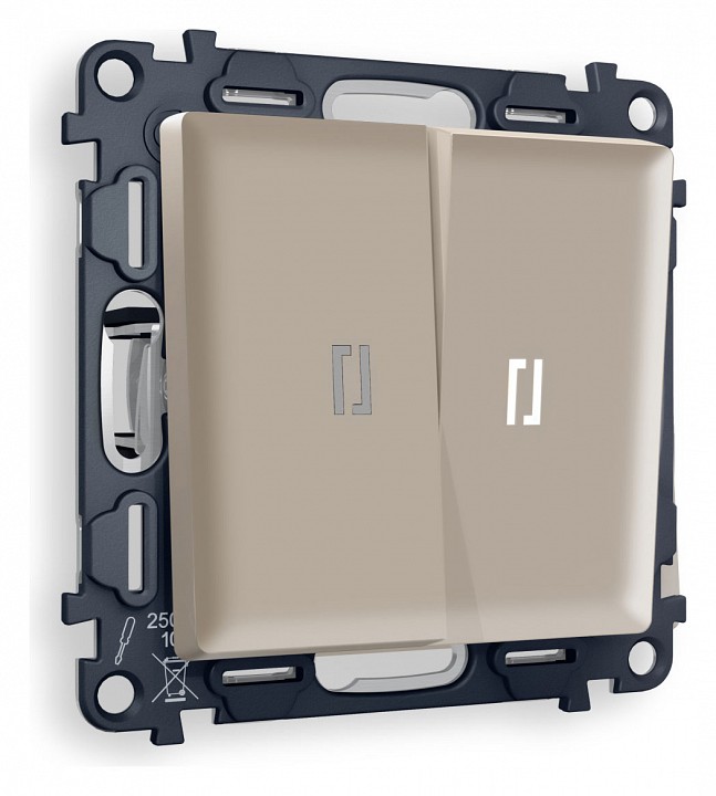 Выключатель двухклавишный с подсветкой без рамки Ambrella Volt Quant MA364015