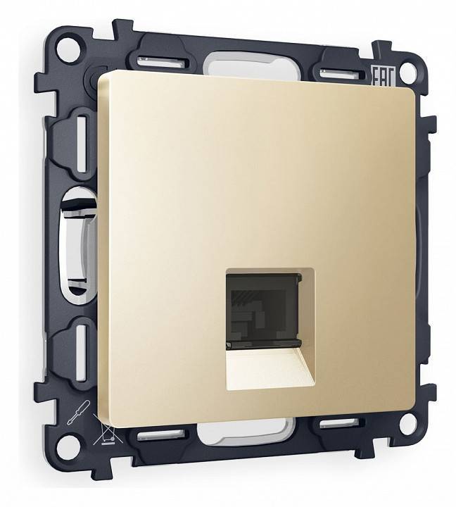 Розетка Ethernet RJ-45 и со шторками, без рамки Ambrella Volt Quant MA612010