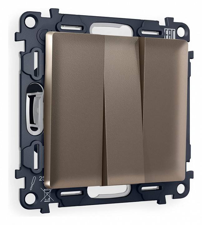 Выключатель трехклавишный без рамки Ambrella Volt Quant MA635010