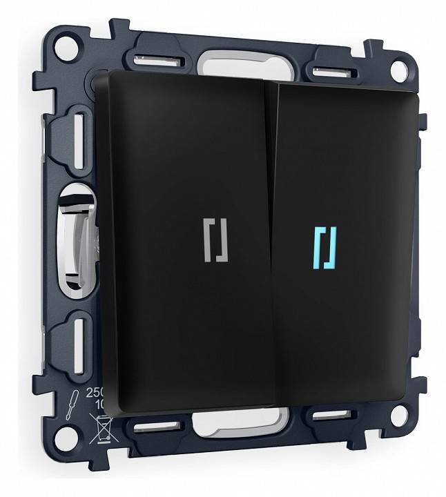 Выключатель двухклавишный с подсветкой без рамки Ambrella Volt Quant MA804020