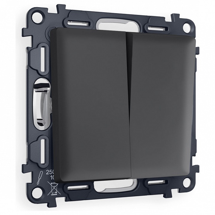 Выключатель перекрестный двухклавишный без рамки Ambrella Volt ALFA MA903030