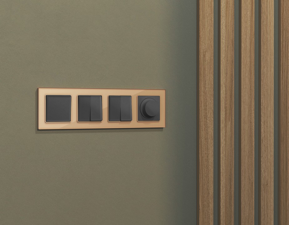 Выключатель перекрестный двухклавишный без рамки Ambrella Volt ALFA MA903030