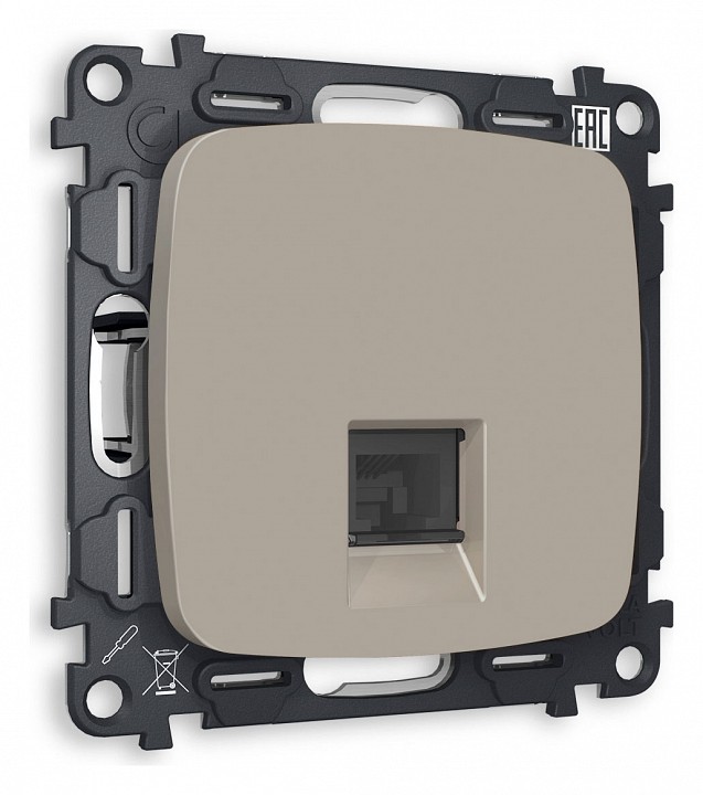 Розетка Ethernet RJ-45 и со шторками, без рамки Ambrella Volt Quant MO372010