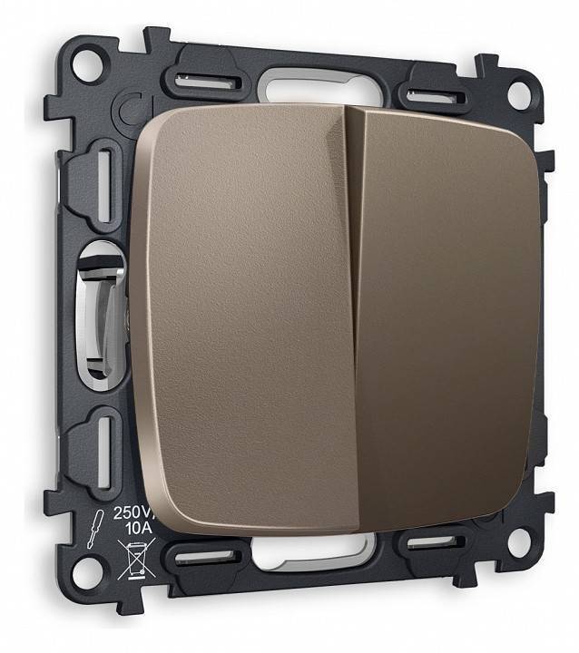 Выключатель проходной двухклавишный без рамки Ambrella Volt Quant MO633020