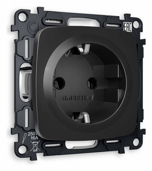 Розетка с заземлением, без рамки Ambrella Volt Quant MO806010