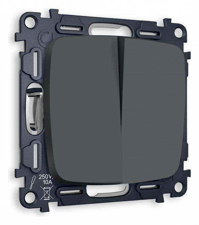 Выключатель проходной двухклавишный без рамки Ambrella Volt Quant MO903020