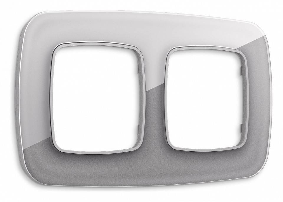 Рамка на 2 поста Ambrella Volt Radian Стекло органическое OF320502