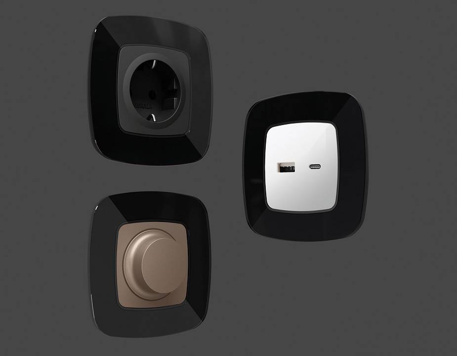 Рамка на 4 поста Ambrella Volt Radian Стекло натуральное OF350804