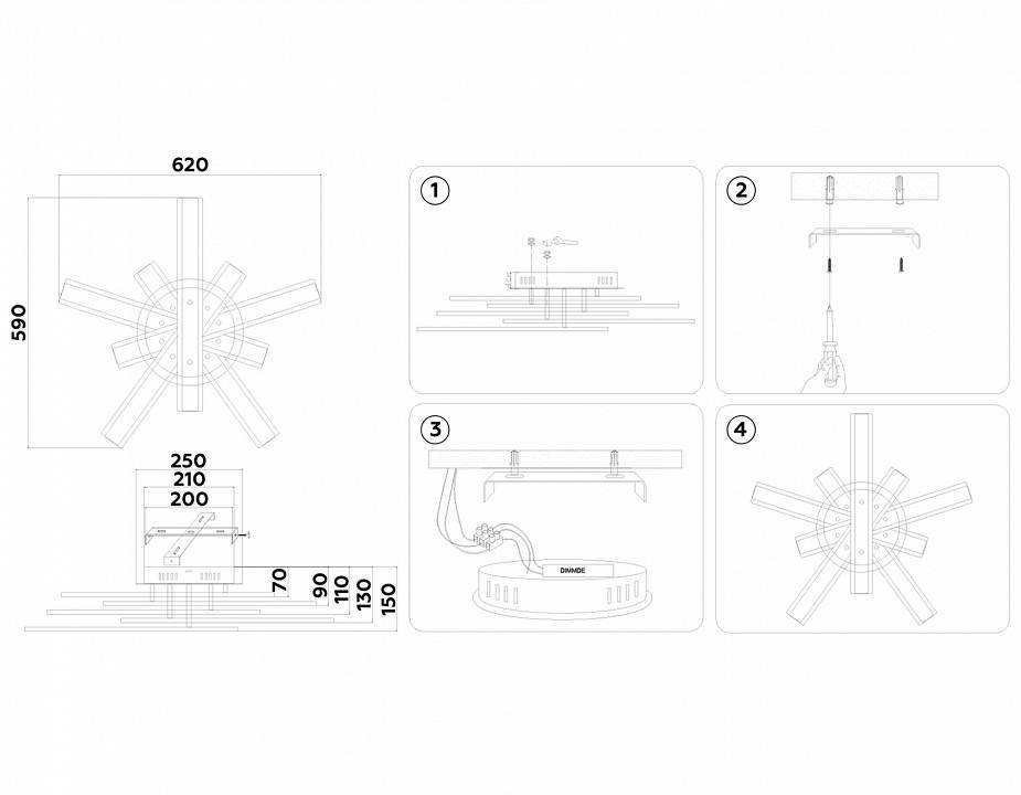 Потолочная светодиодная люстра Ambrella light FA FA8903 108 Вт FA8903