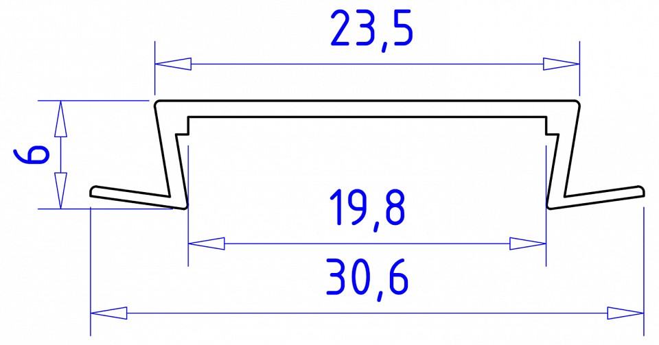 Профиль встраиваемый Ambrella Light GP GP1100BK