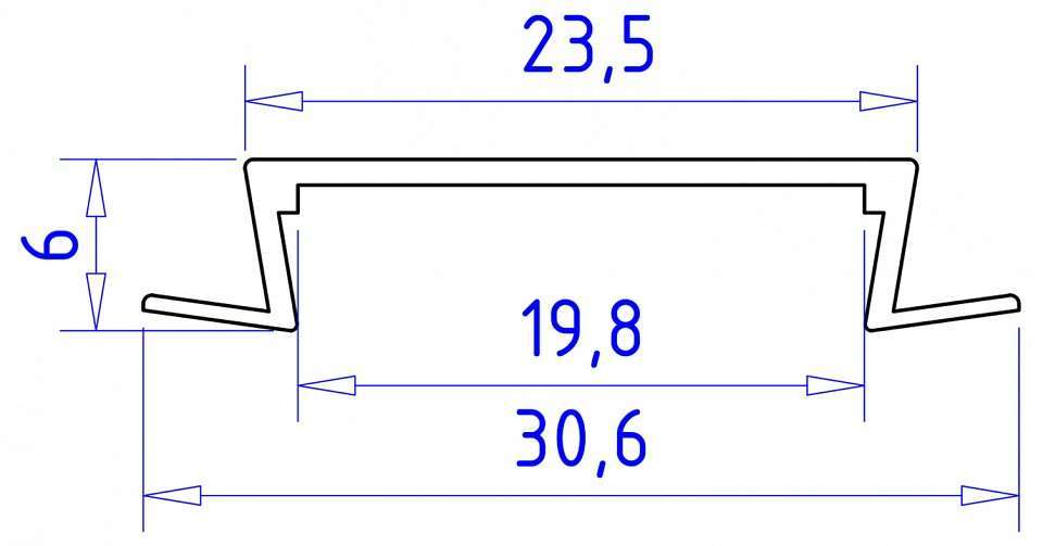 Профиль встраиваемый Ambrella Light GP GP1100WH