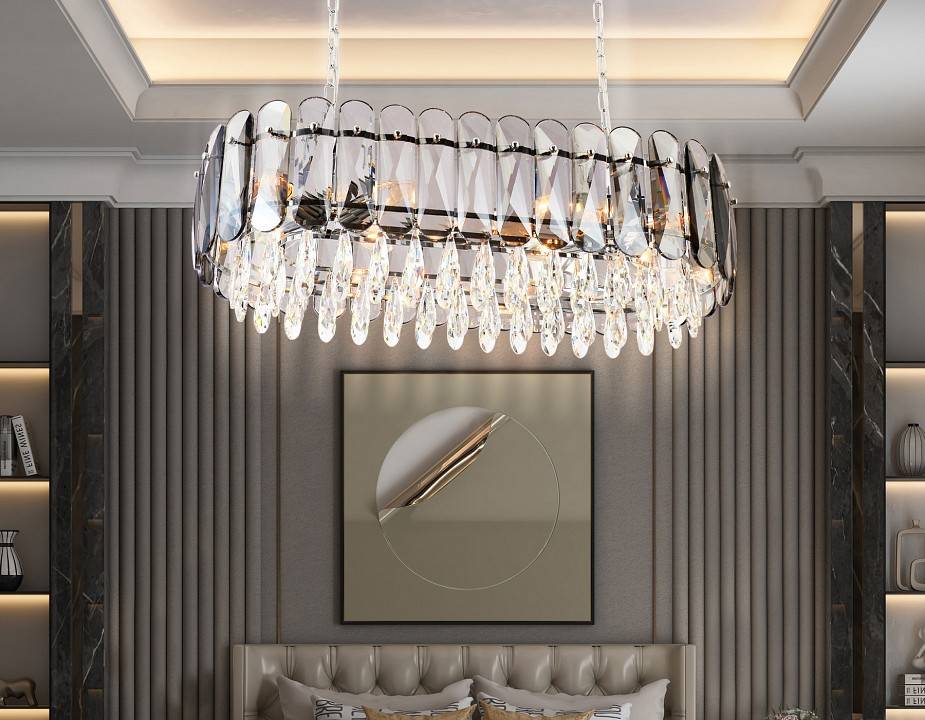 Подвесной светильник Ambrella light TR TR5073 8xE14 320 Вт хром/дымчатый TR5073