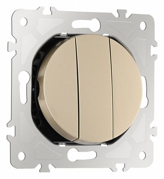 Выключатель трехклавишный без рамки Arte Milano 202 202.30-3.shampan