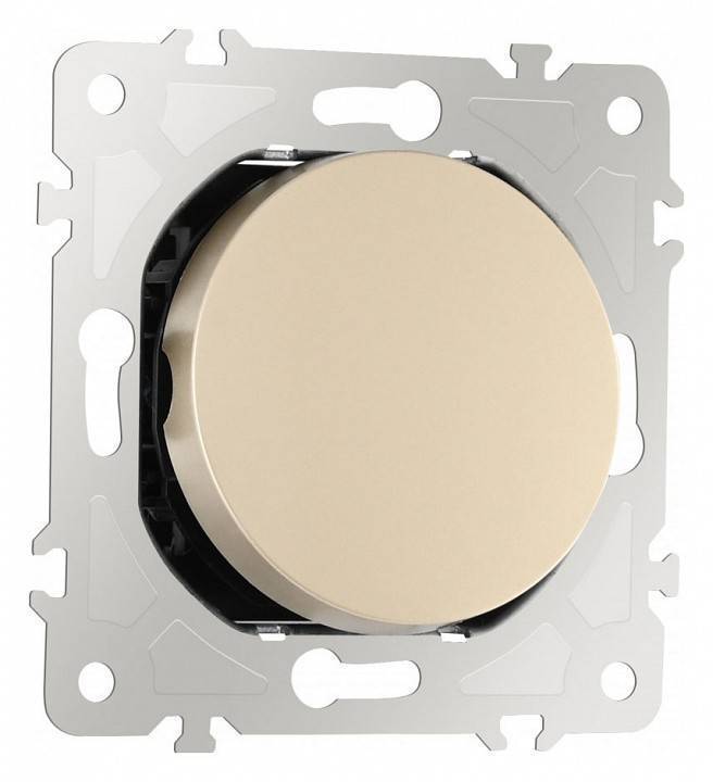 Выключатель проходной одноклавишный с подсветкой без рамки Arte Milano 202 202.32-1.shampan