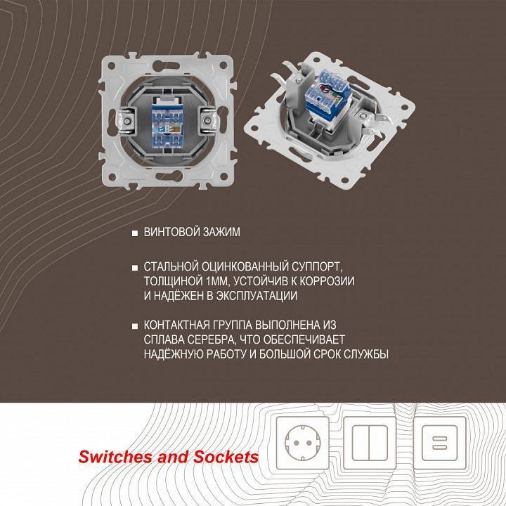 Розетка Ethernet RJ-45 без рамки Arte Milano am-202 202.45-1.silver