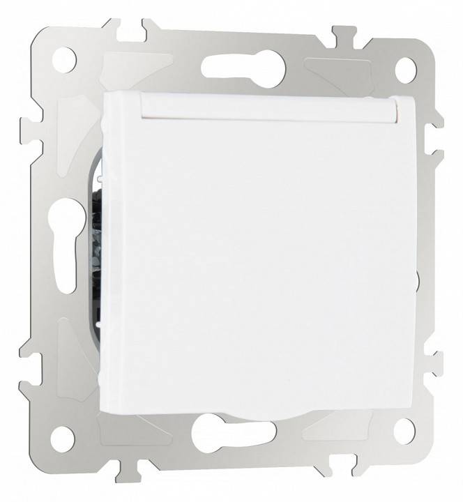 Розетка влагозащищенная с заземлением и со шторкой с крышкой Arte Milano am-203 203.41-1.white