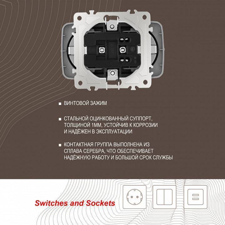Розетка двойная с заземлением, без рамки Arte Milano am-205 205.40-2.silver