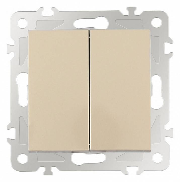Выключатель двухклавишный без рамки Arte Milano 206 206.30-2.shampan