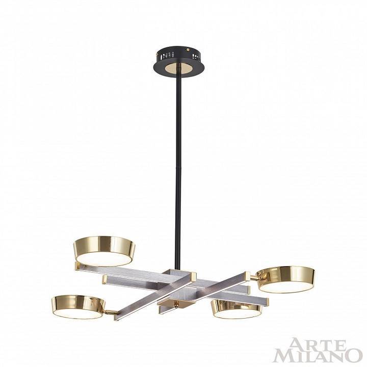 Люстра на штанге Arte Milano Ferrara 4 лампы светодиодная 271279/4 NI/GD
