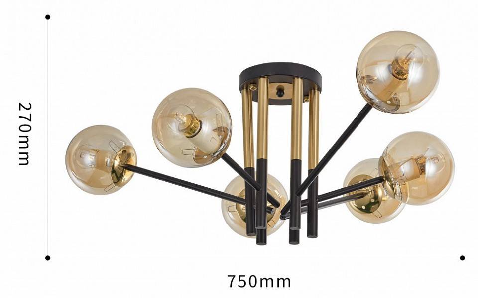 Потолочная люстра Arte Milano Neapolis 273708/6 BK/GD