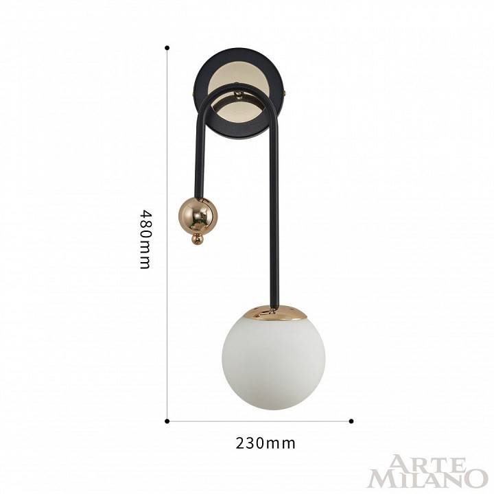 Бра Arte Milano Neapolis-73808 274307/1B BK/GD