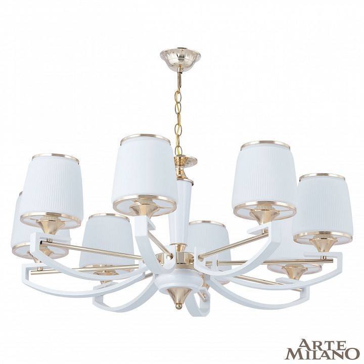 Подвесная люстра Arte Milano Florentia-2457 8 ламп 302457/8 Wh/Gd