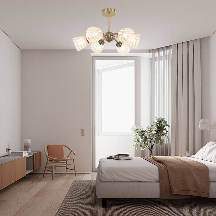 Люстра на штанге Arte Milano Napoli 6 ламп 320107/3+3 AB