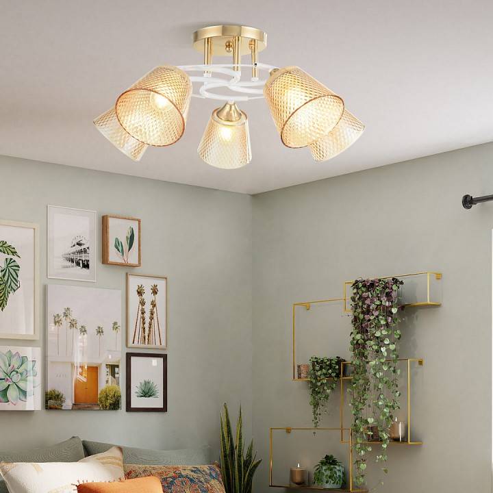 Потолочная люстра Arte Milano AMALFI 5 ламп 323006/5 FG+WT