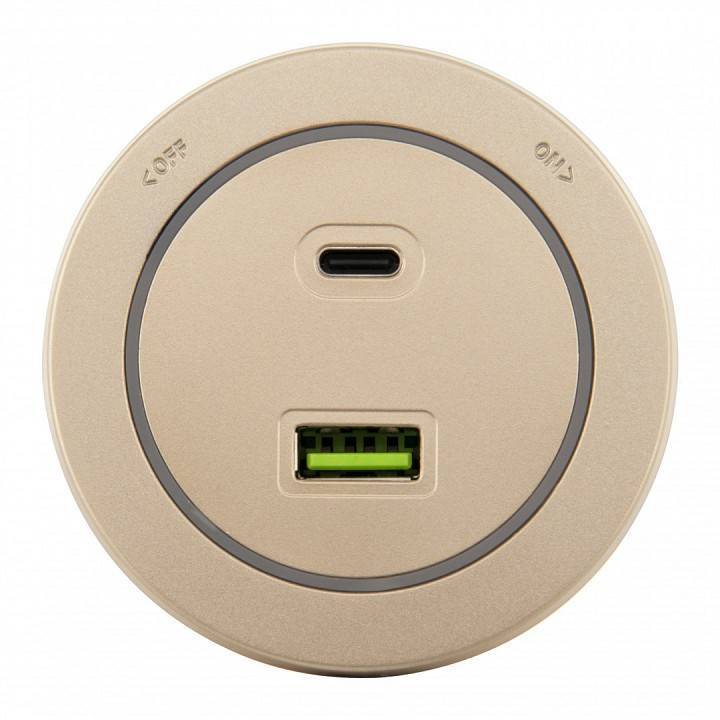 Розетка USB и type C на треке Arte Milano Am-track-sockets-39 399731TS/USB-Type-C Gold