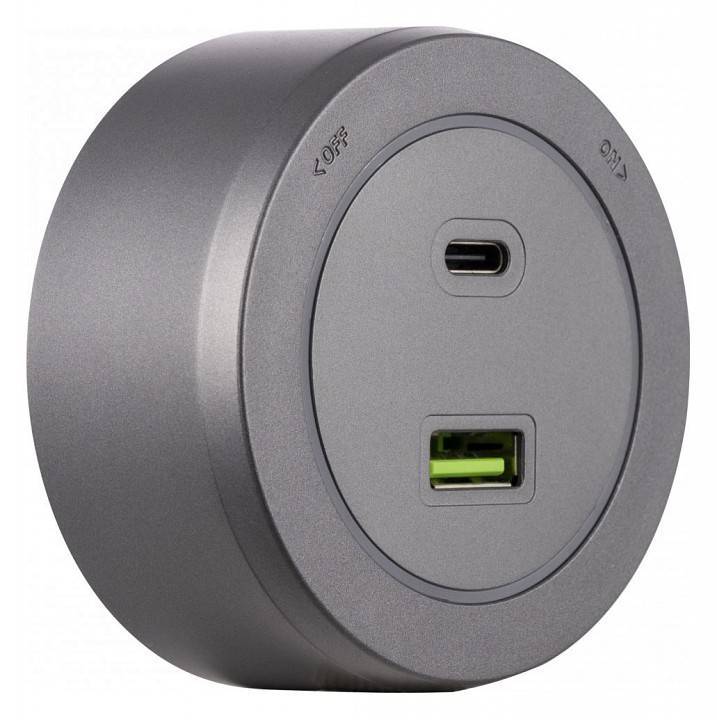 Розетка USB и type C на треке Arte Milano Am-track-sockets-39 399731TS/USB-Type-C Grey