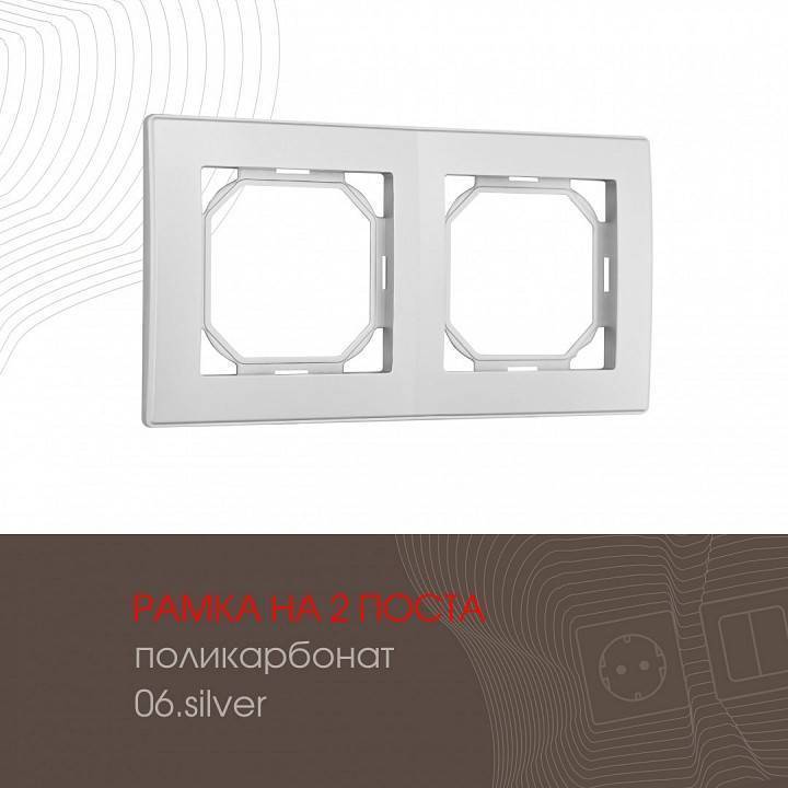 Рамка на 2 поста Arte Milano am-503.06 503.06-2.silver