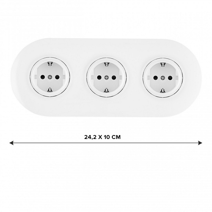 Розетка с заземлением и со шторкой Arte Milano SET08-3 SET08-3-40-1x3 white